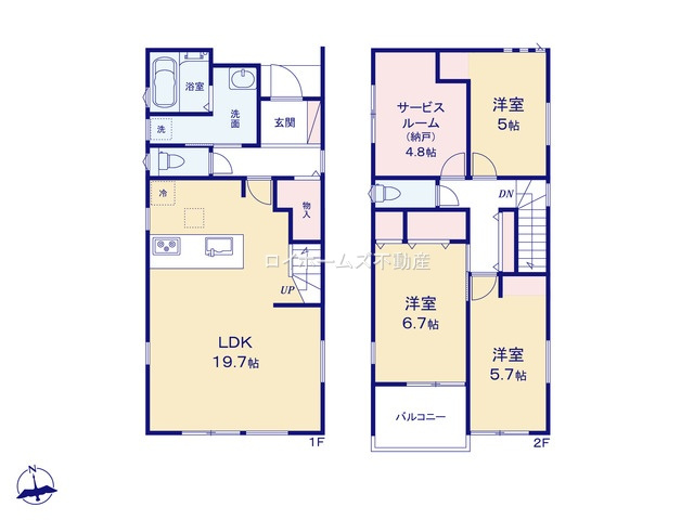 【間取り】 | 小牧市小牧２丁目104『仲介料無料』新築戸建て | 2号棟