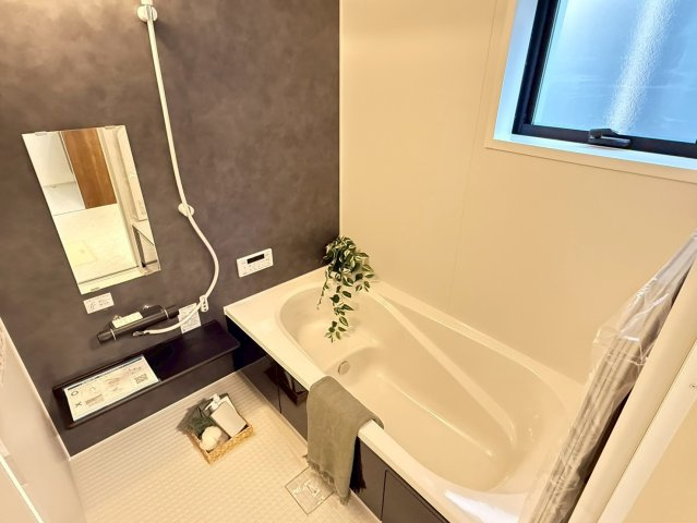 川越市寺尾第4期　新築一戸建て　1号棟の浴室|コンパクトで使いやすいお風呂です