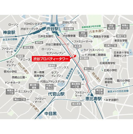 【地図】渋谷プロパティータワー