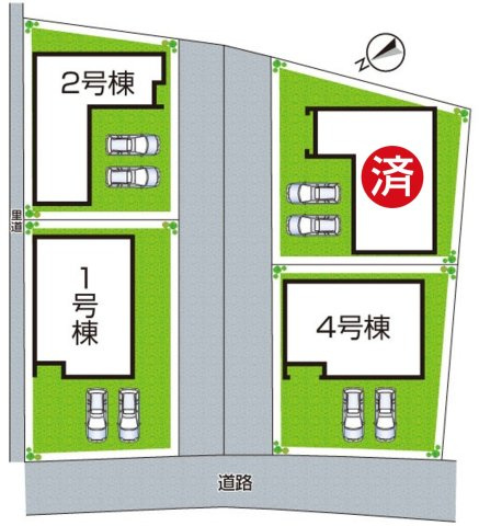 ★29(土)30(日)現地見学可能！★栗東市上鈎　全4邸の区画図|全4区画
