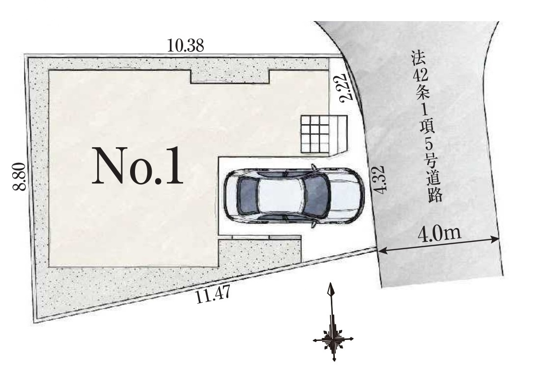 練馬区高松2丁目 限定1棟の区画図|東側約4ｍ道路に面してます