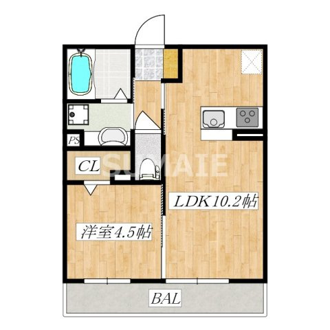 プリムヴェール　弐十壱番館の間取り|間取りです