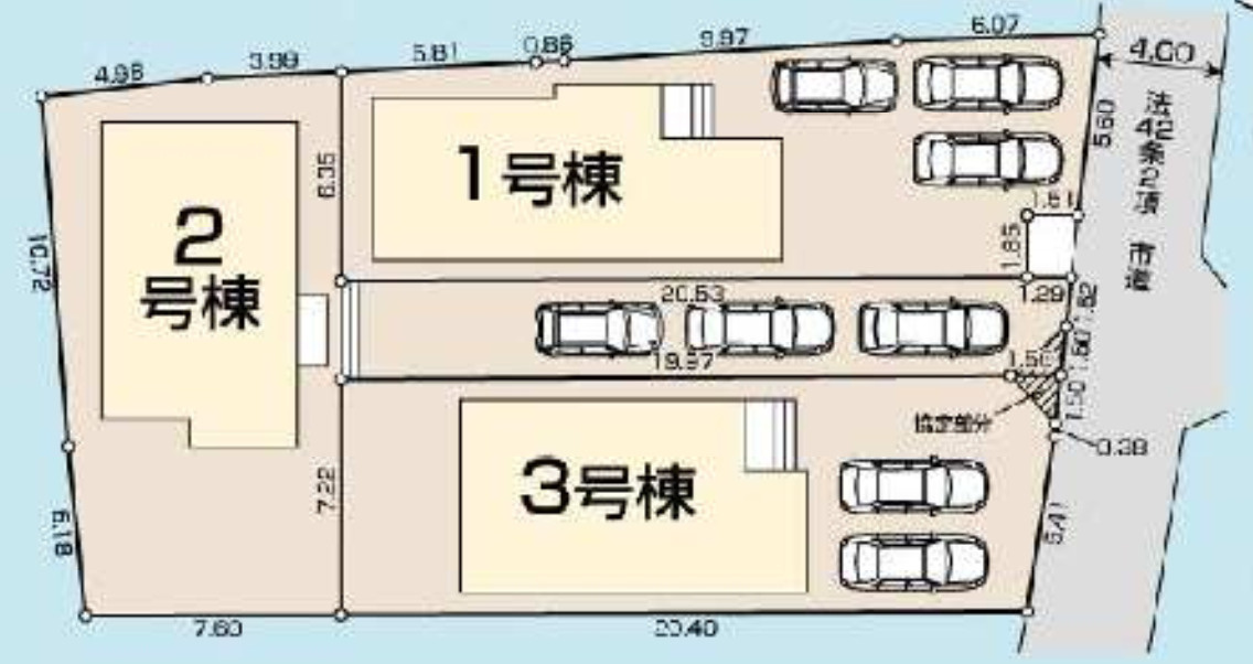 川越市寺尾第4期　新築一戸建て　3号棟の区画図|３号棟