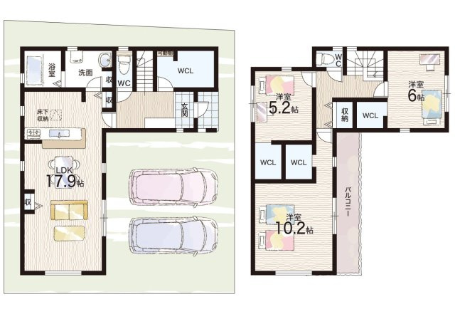 ★31(土)1(日)3(祝)現地見学可能！★栗東市上鈎　全4邸の間取り|2号地