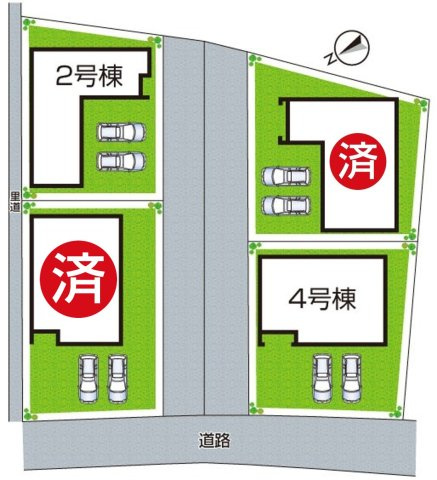 ★17(土)18(日)現地見学可能！★栗東市上鈎　全4邸の区画図|全4区画