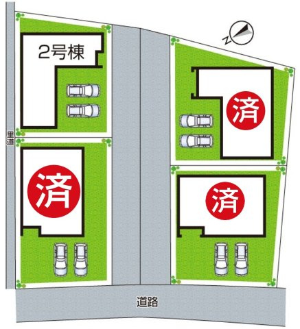 ★31(土)1(日)3(祝)現地見学可能！★栗東市上鈎　全4邸の区画図|全4区画