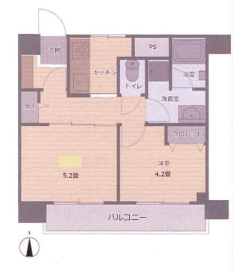 【間取り】 | 三田大山コーポ | 南向きのお部屋なので、陽当たり・通風良好です！