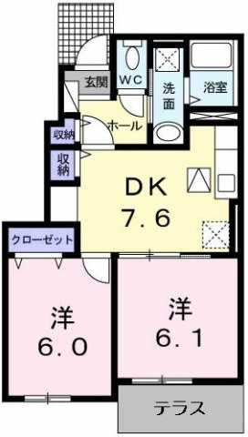グランソレイユＢの間取り