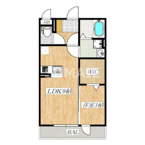 プルミエの間取り|人気の1LDKです。