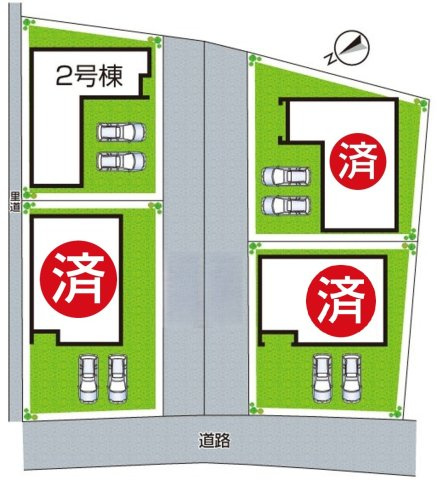 栗東市上鈎　第4期　新築一戸建ての区画図|全4区画