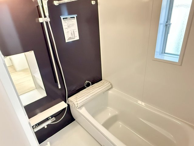 川越市的場第38　新築一戸建て　1号棟の浴室|日々の疲れを癒すお風呂付です