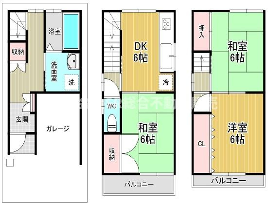 東鴻池町5丁目中古戸建の間取り|内装リフォーム完了致しました！