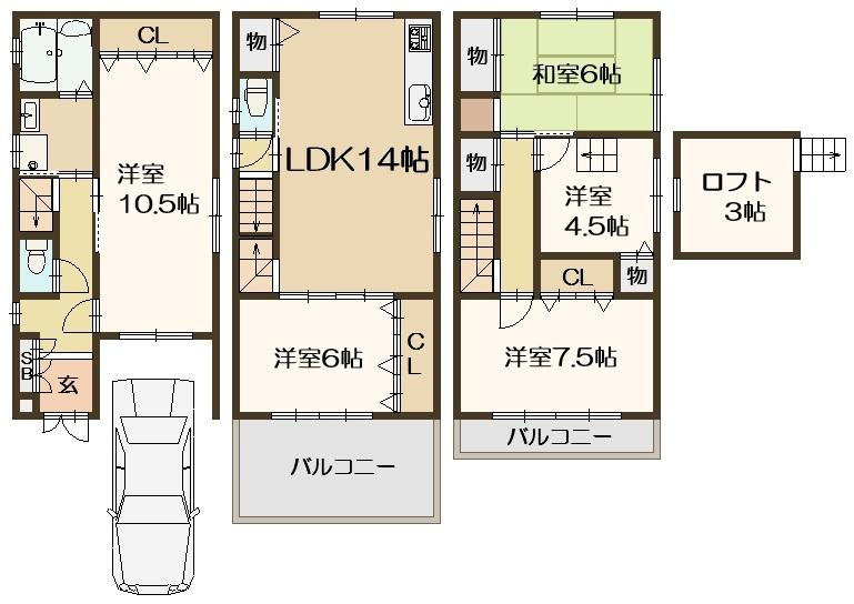 三矢町　中古一戸建ての間取り|間取り図はいかがですか？ご希望を叶える間取りですか？リビングの広さは？水回りの位置は？カウンターキッチン？など色々な情報が集約されています。弊社ではリフォームなどのご相談も承っております。