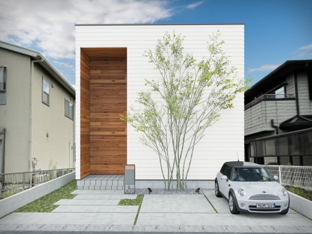 COLORSグリーンヒル2区画　大津市下阪本３丁目の外観パース|施行事例