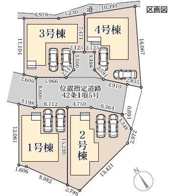 【区画図】 | うるま市田場（全4棟）1号棟 | 1号棟　