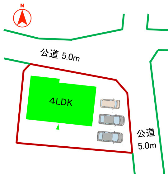 藤岡市中栗須　中古1750の区画図
