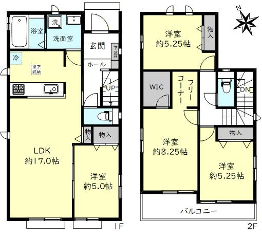 神戸市垂水区本多聞6丁目新築戸建A号棟の間取り