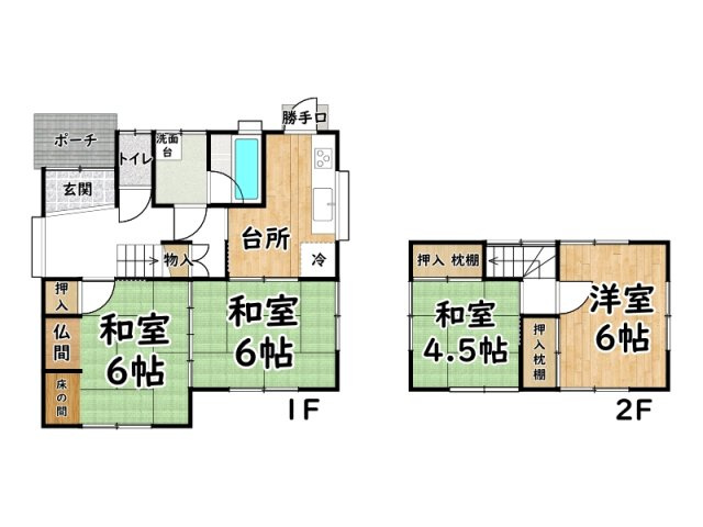 姫路市飾磨区阿成鹿古/中古戸建の間取り