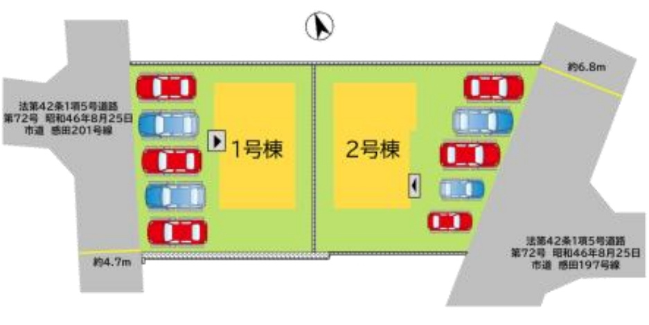 直方市大字感田14期の区画図