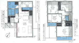 【間取り】 | 大和市上和田  1号棟 5期 | 4LDK　都市ガス　網戸標準仕様　シャッター1箇所付　Ｗロックディンプルキー　バルコニー2箇所　食洗器・浄水器　浴室乾燥機+窓　全居室収納　SIC　LDK19.2帖
