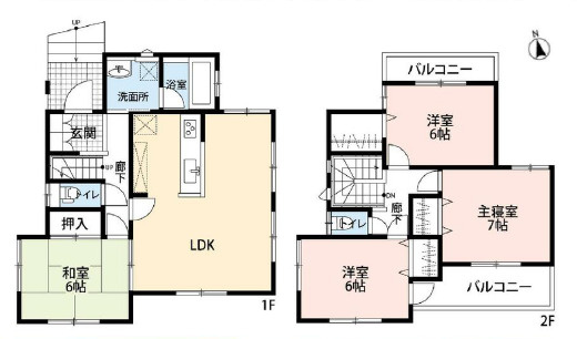 厚木市愛名　中古戸建の間取り