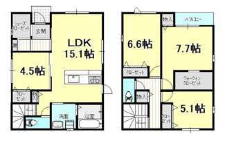 【間取り】 | 新築戸建　鴨川3丁目１号棟