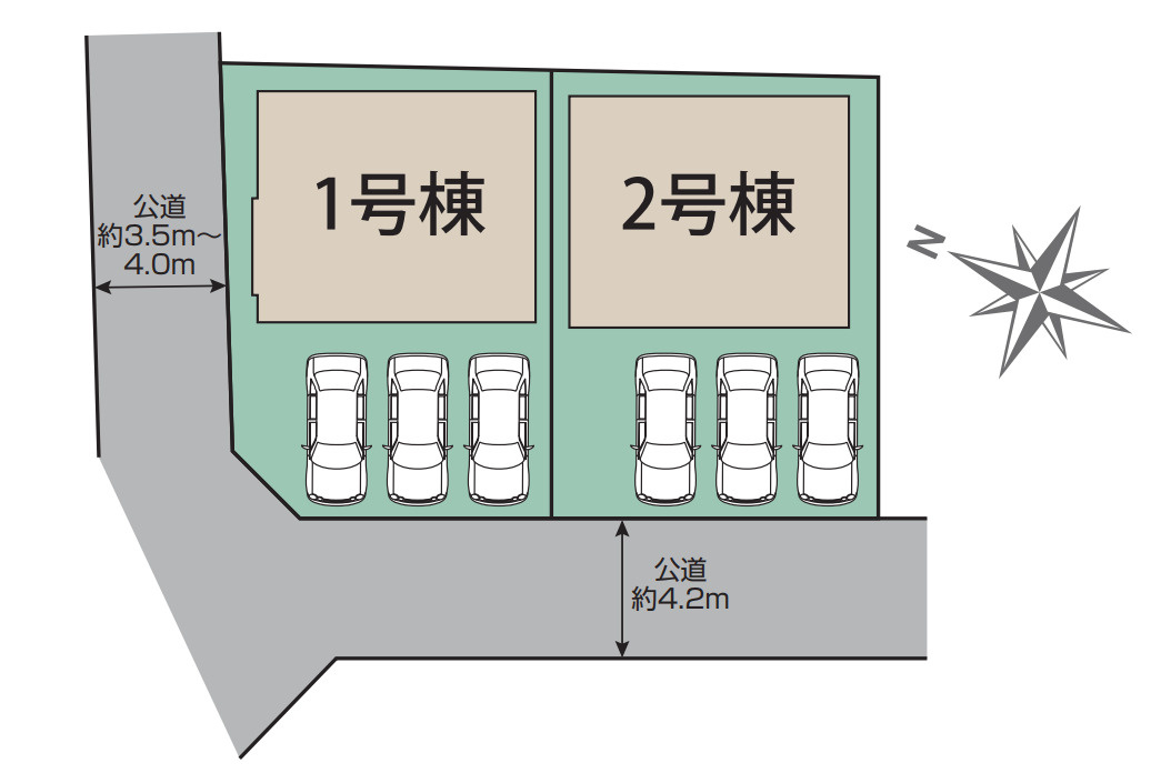 川越市豊田町2丁目　新築一戸建て　1号棟の区画図|１号棟