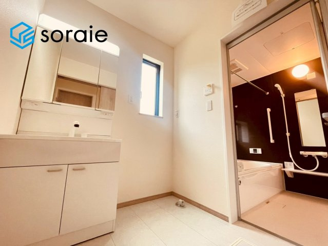 仲介手数料無料　ハートフルタウン狭山市柏原　全２棟の洗面所|3月23日撮影。