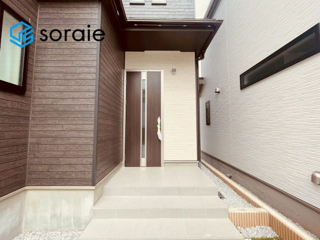 仲介手数料無料　ハートフルタウン狭山市柏原　全２棟の玄関|3月23日撮影。