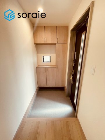 仲介手数料無料　ハートフルタウン狭山市柏原　全２棟の玄関|3月23日撮影。