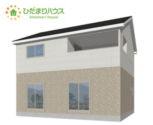 東海村亀下第1　新築戸建　1号棟の外観パース|明るい印象を受ける外観です！