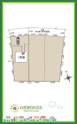 東海村亀下第1　新築戸建　1号棟の区画図
