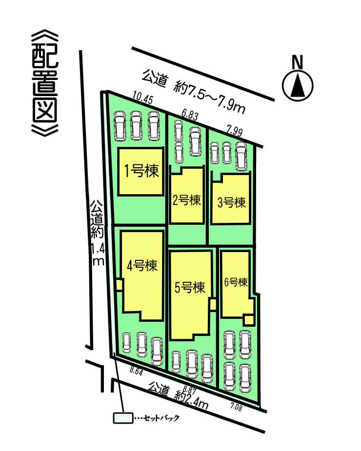リナージュ美浜町奥田　1号棟の区画図|○●区画図●○