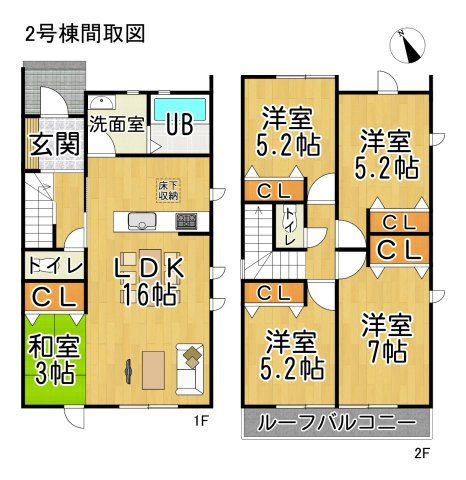 リナージュ美浜町奥田　2号棟の間取り|○●間取り図●○

