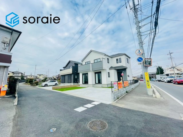 狭山市柏原　新築戸建て　ハートフルタウンの前面道路含む現地写真|3月23日撮影。