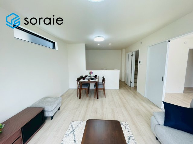 狭山市柏原　新築戸建て　ハートフルタウンの居間・リビング|3月23日撮影。