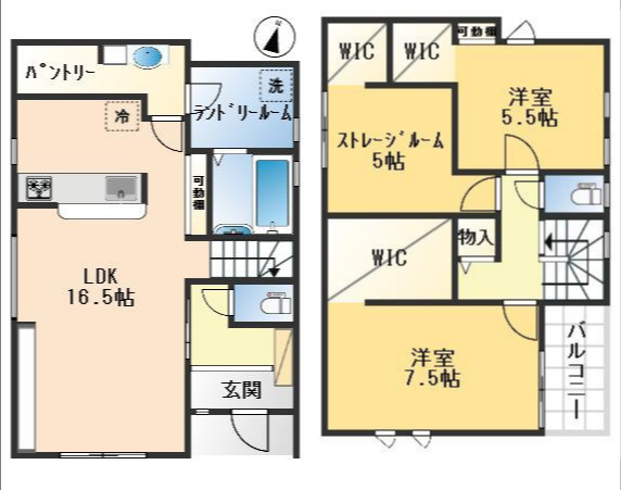 茨木市島2丁目　新築戸建の間取り