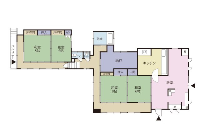 御宿町上布施　中古戸建の間取り|間取り図