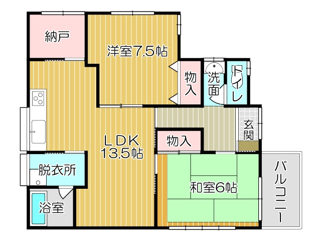 白野江貸家の間取り