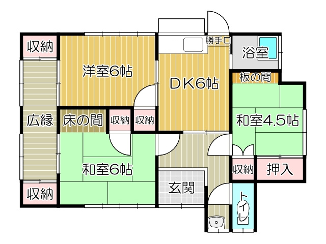 中の原1丁目　貸家の間取り