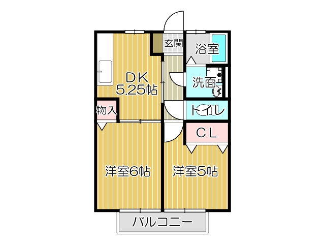 北九州市八幡西区永犬丸４丁目のアパートの間取り