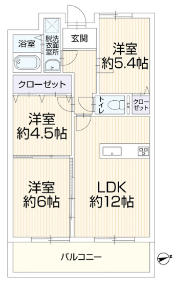 【間取り】 | 朝日プラザ東今宿　4階 | 3LDKです。
