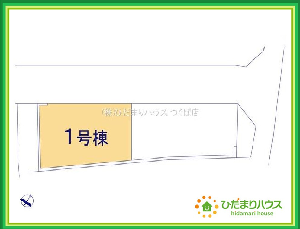 ひたちなか市高場6期　新築戸建　1号棟の区画図|カースペース３台ＯＫ！来客用にもスペースを確保できて安心ですね(^^)/