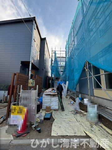 茅ヶ崎市東海岸南4丁目　新築戸建　全２棟の駐車場|1月22日撮影　外構工事中　駐車スペース