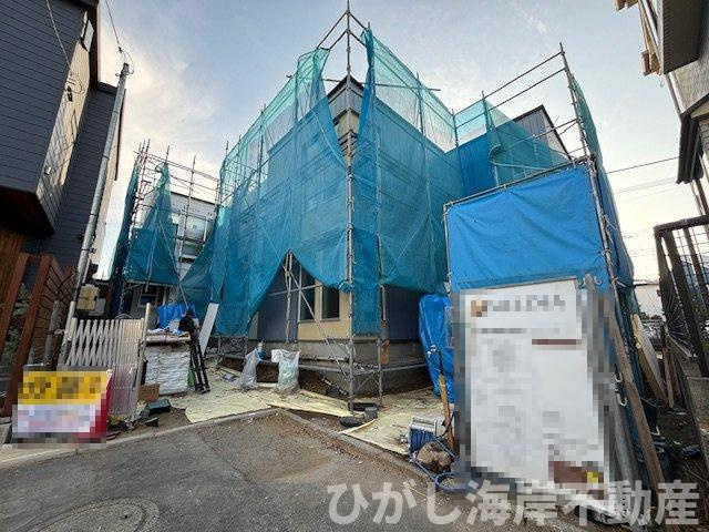 茅ヶ崎市東海岸南4丁目　新築戸建　全２棟の外観|1月22日撮影　建築中　現地外観