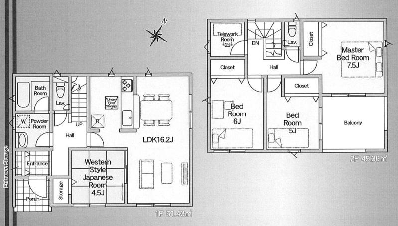 杉戸町下高野第18　新築一戸建て　クレイドルガーデンの間取り|テレワークルームは趣味部屋や納戸として使用も出来ます♪