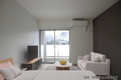 【居間・リビング】 | リリーフ小杉 | 居室写真の家具家電はデジタルステージングによるものです