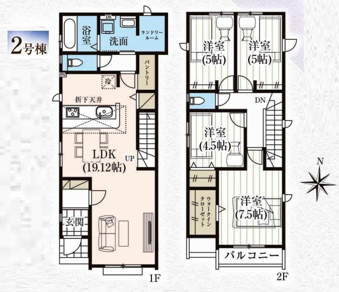 東村山市多摩湖町１丁目・全2棟　新築一戸建　2号棟