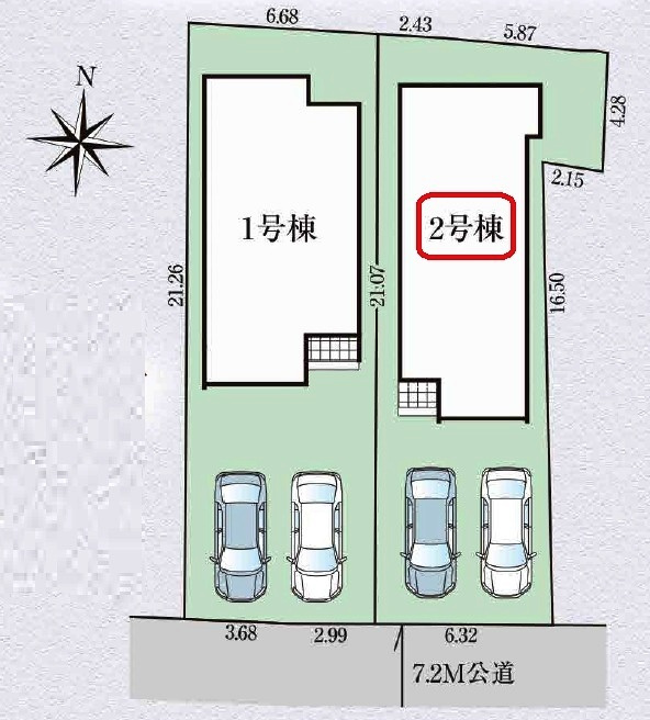 東村山市多摩湖町１丁目・全2棟　新築一戸建　2号棟の区画図|【全2棟・2号棟】土地面積136.74平米（約41.36坪）