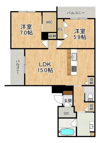 クリスタル　シャーメゾンの間取り